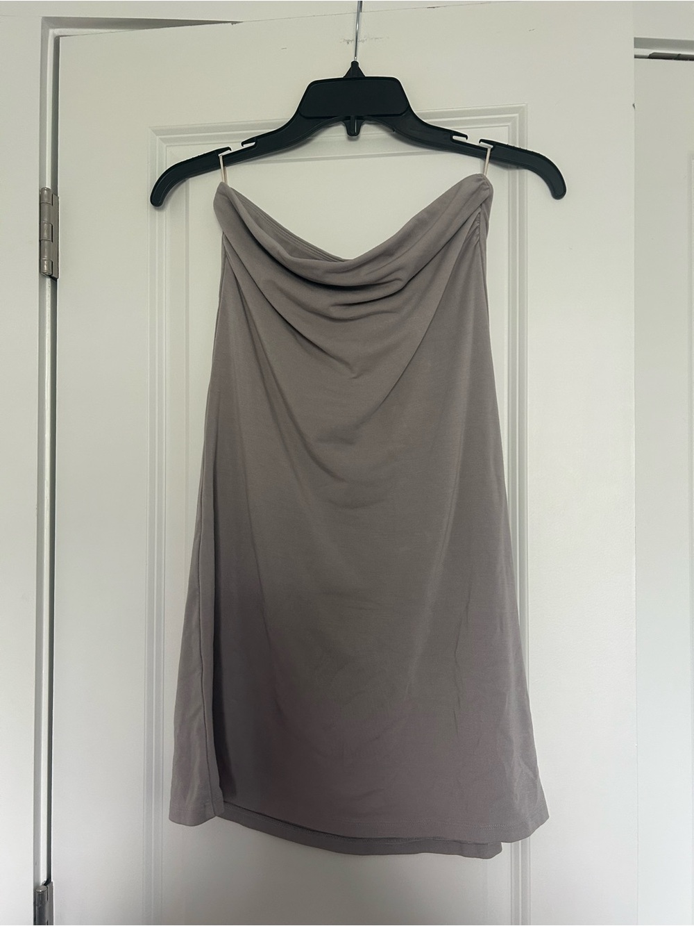 Aritzia Strapless Mini Dress in Light Taupe